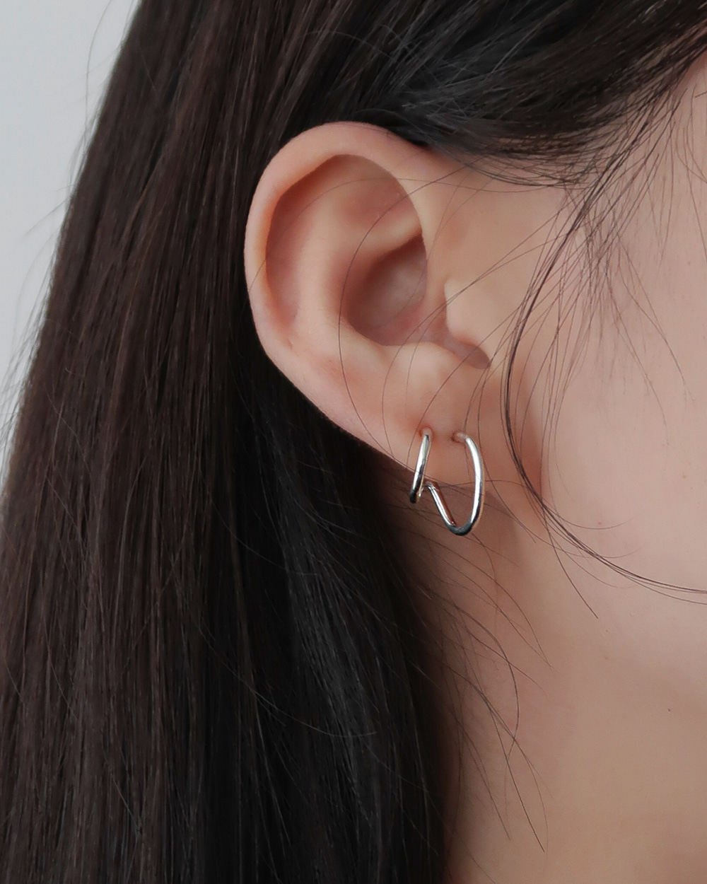 2-Line circle Earring